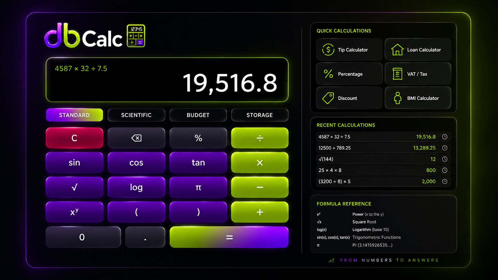 db Calc Screen